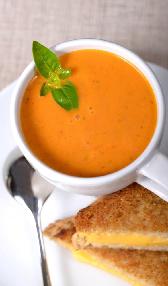 Tomato soup and grilled cheese